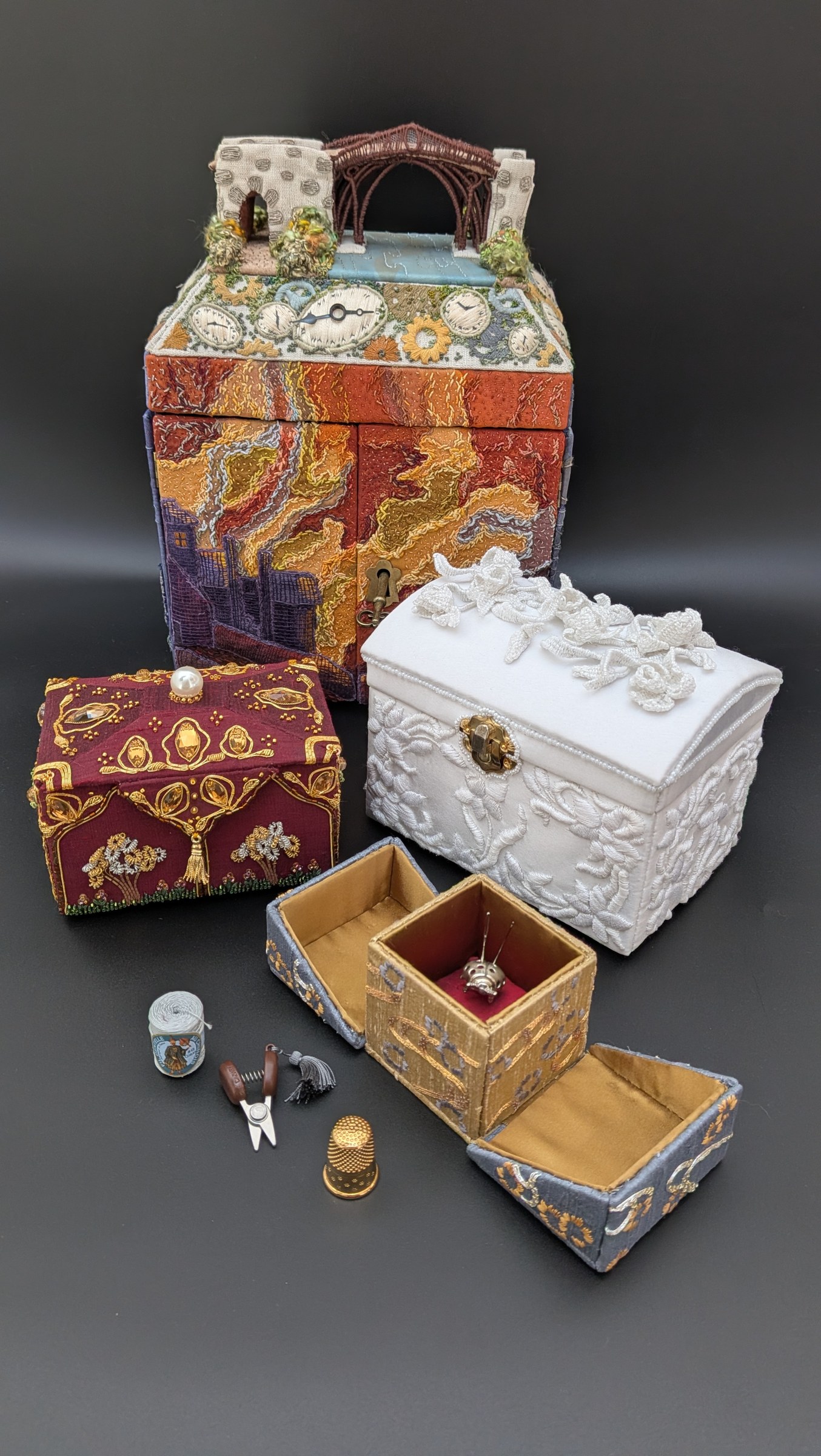 The complete nested collection opened and arranged