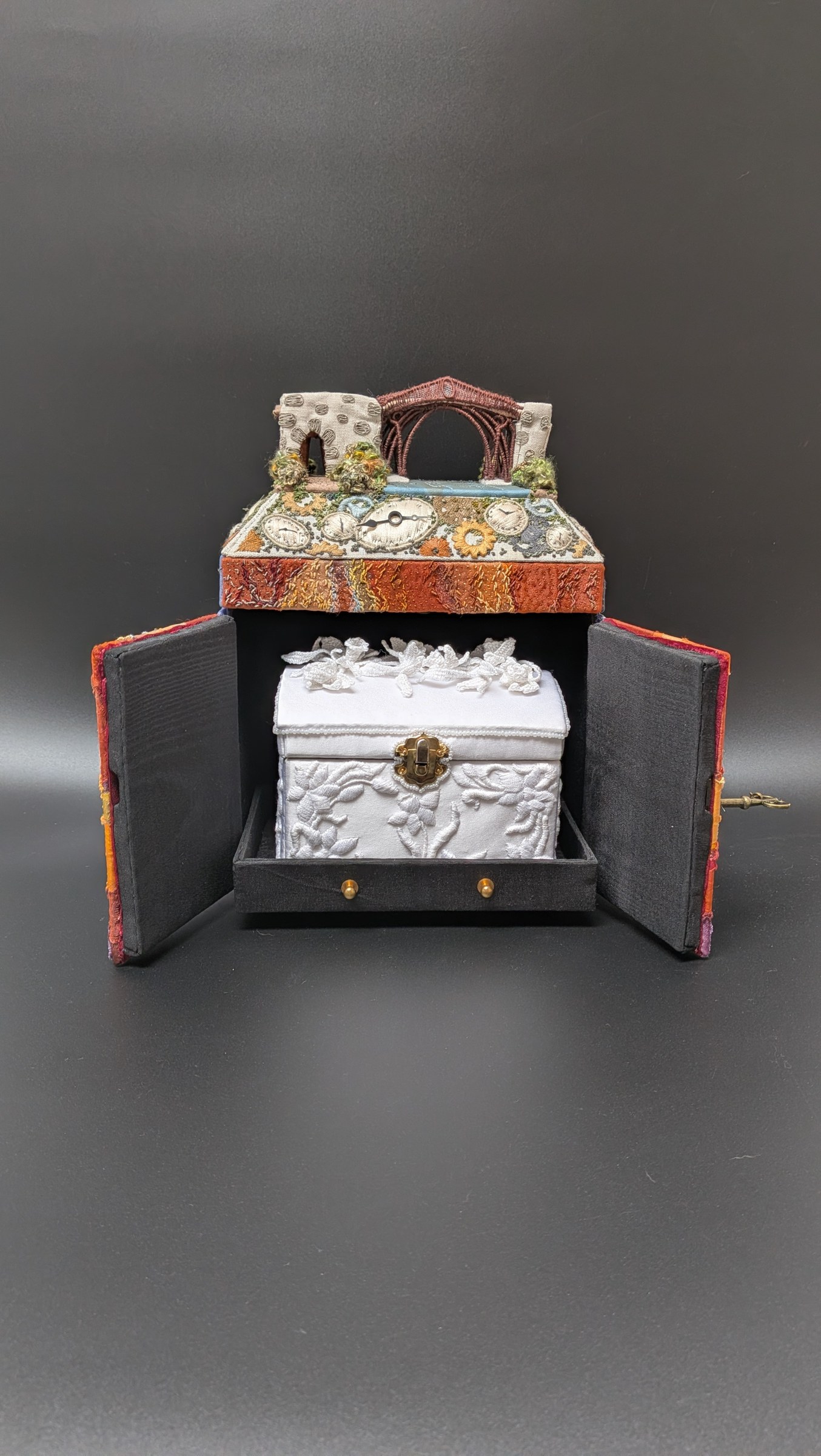 The outer casket opened to reveal the White Chest