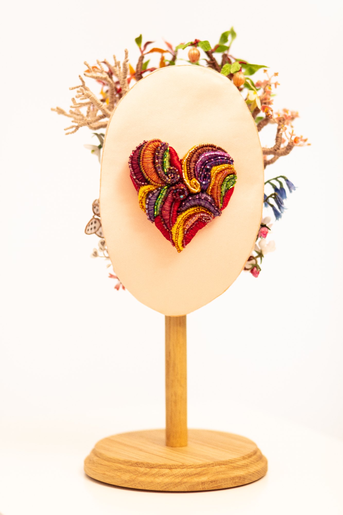 The embroidered heart on the reverse of My Metamorphosis