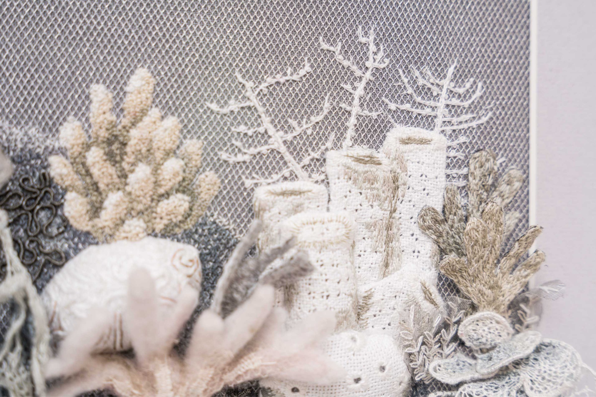 Detail of the bleached coral reef in Human Nature II